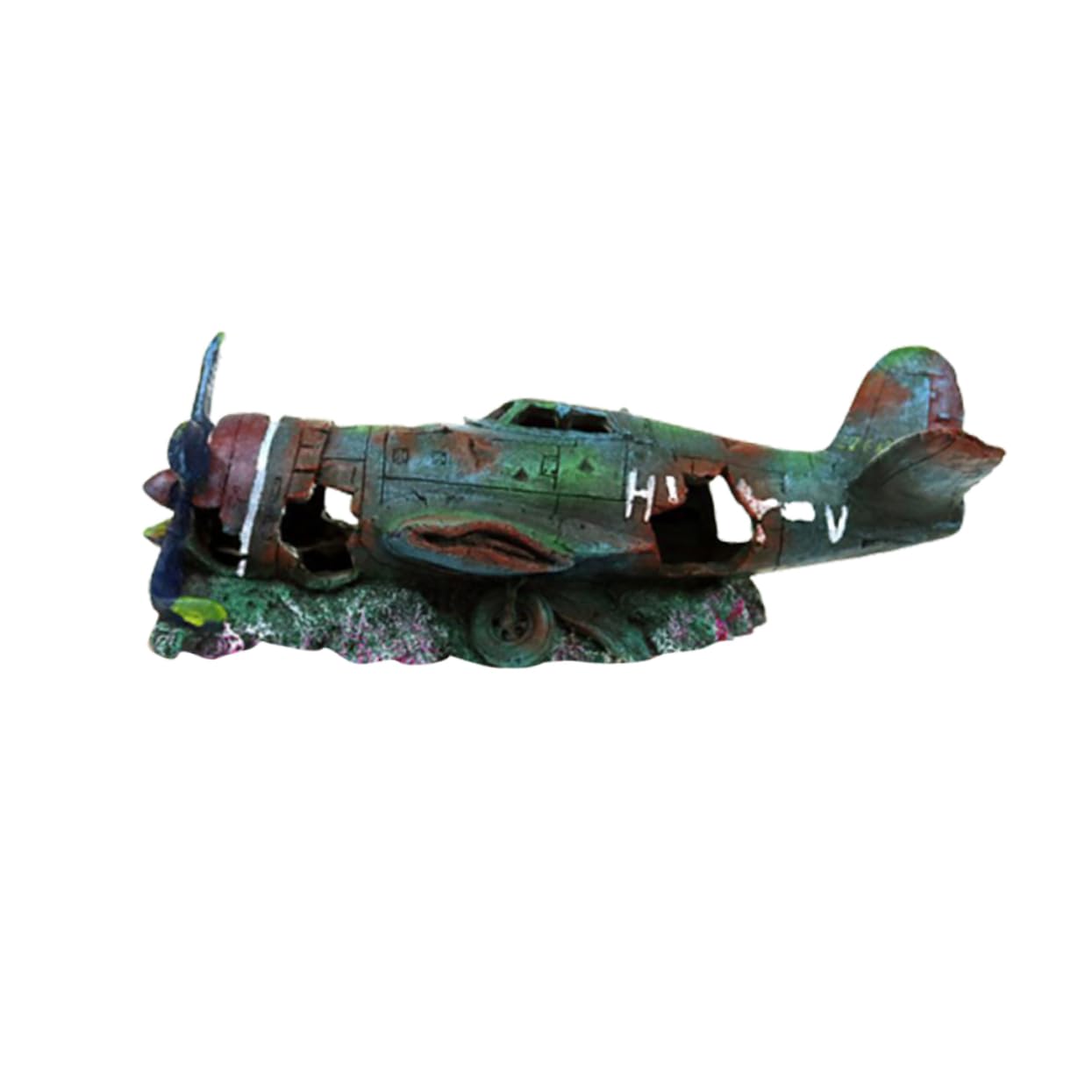 ULTECHNOVO Decoraciones para Acuarios Avión De Acuario De Resina Decoración De Paisaje Artificial para Peceras y Tanques De Agua