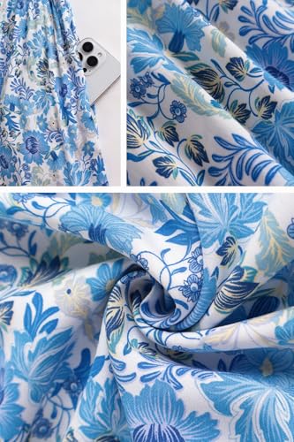 Image of Women's Maxi Dress Casual Loose Fit Tiered A-Line Flowy Summer Dress with Pockets