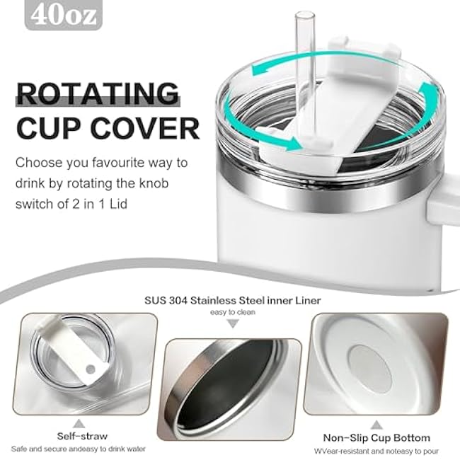 1pc 40oz Cindy Quote Tumbler, Double Wall Vacuum Insulated Travel Mug, Spill Proof Lid, Gift for Dad, Mom, Ideal for Christmas, Mother's Day, Birthday Gift, Coffee Cup