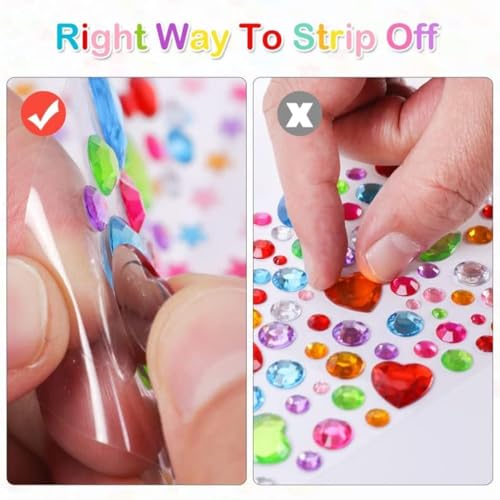 Image of Ahamo 2000+PCS Face & Hair Rhinestones Stickers Kit for Women - Shimmering Stone Stickers for Diwali, Weddings, Parties - Face Glitter & Hair Stone Decoration Accessories