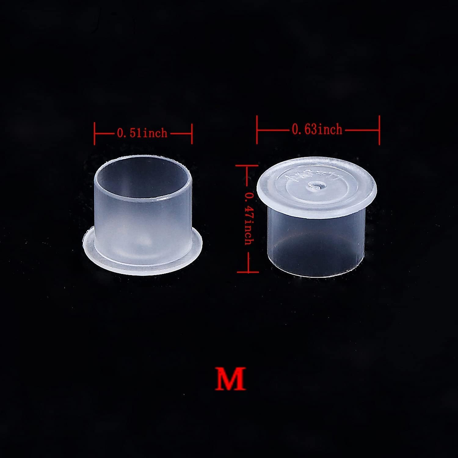 Tattoo Ink Caps,300pcs Medium Size 13x11mm Tattoo Ink Cups Pigment Caps with Base,Plastic Disposable Microblading Tattoo Pigment Self Standing Cups
