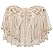 Produktbild KQueenStar 1920s Stola Schal - Damen Retro Schal Umschlagtücher Pailletten Schal Wrap für 20er Jahre Stil Gatsby Abendkleid Hochzeit Party Braut Schal Kostüm Accessoires (Gold)