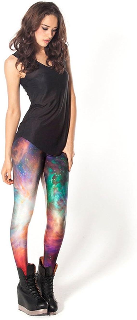 Wispun Moda donna spazio stampa viola galaxy galassia universo cosmo  leggings yoga pantaloni (verde) : Amazon.it: Abbigliamento