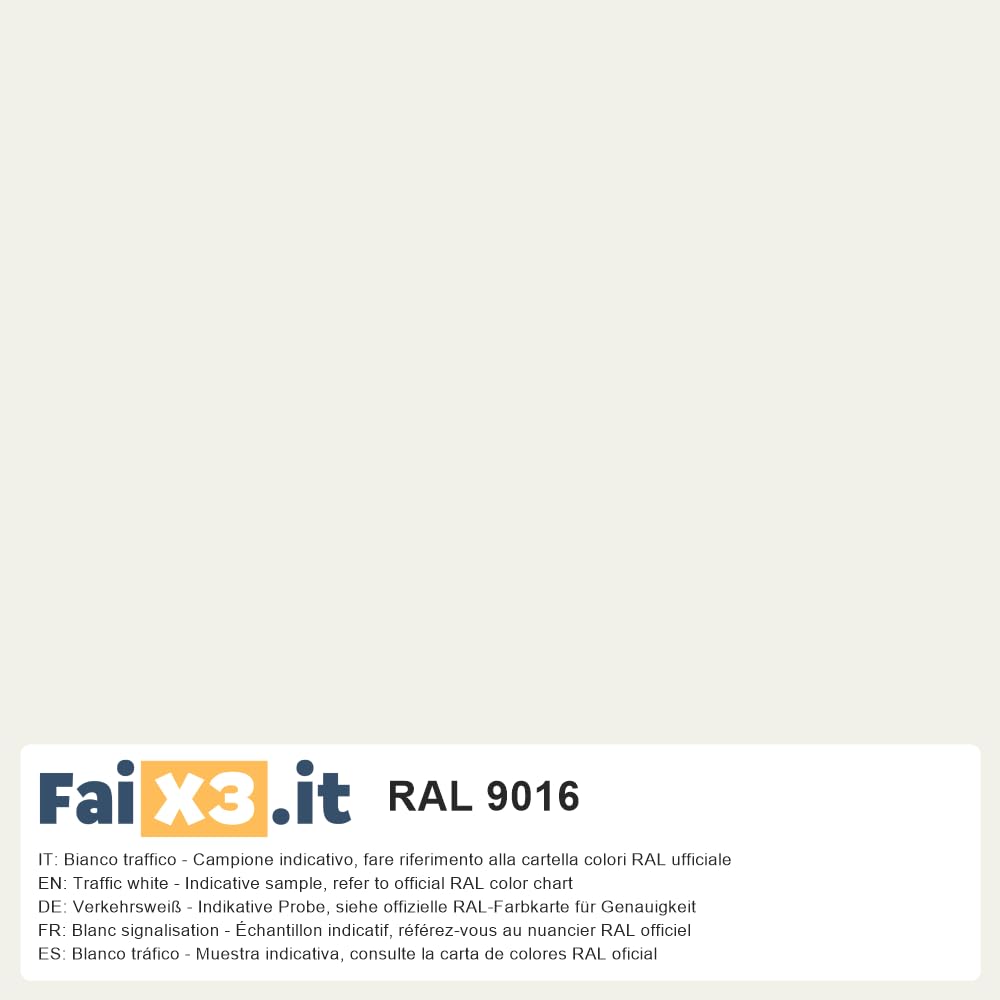 FaiX3.it - Perfil plano 80x2 mm de aluminio, lacado RAL 9016 "blanco tráfico" mate, longitud 2500 mm