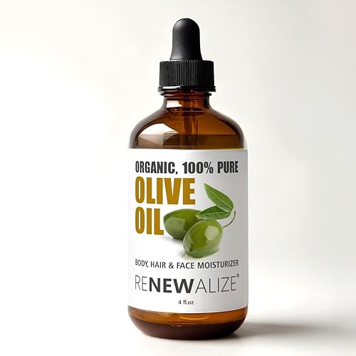 Aceite de oliva orgánico certificado - Hidratante para el cuerpo y el cabello de piel seca | Sin refinar extra virgen prensado en frío | Tratamiento