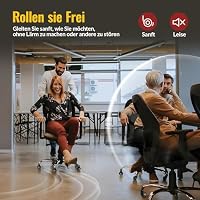 HOLKIE Bürostuhl Rollen 5er Set Rollen für Bürostühle 11x22 mm für Möbel Parkett Hartbodenrollen Boden Gummirollen Stuhlrollen Grau Glatt und Leise Bürostuhlrollen – Ansicht 3
