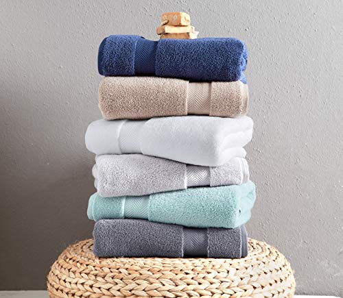 Towels Beyond 6 Piece Bath Towel Set - Ultra Soft Zero Twist Luxury Plush Quality Hotel And Spa Towels Made With 100% Turkish Cotton (Navy) #TOP6