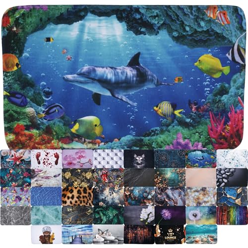 Sanilo Tapis de Salle de Bain, Grande sélection de Beaux Tapis de Douche, Absorbant, Antidérapant, Très Doux, Sèche Rapidement, Lavable (Dauphin, 50 x 80 cm)