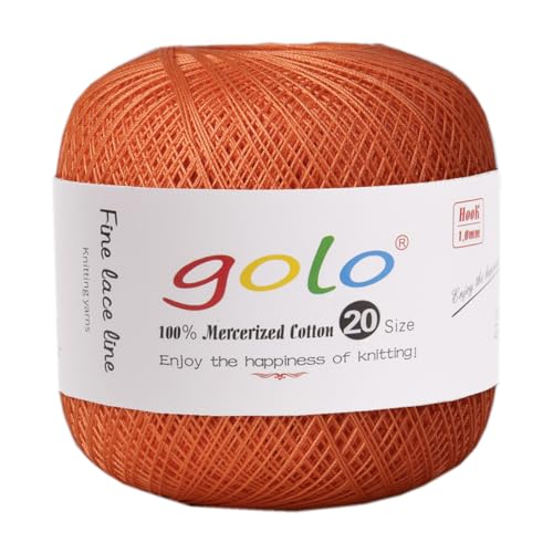Image of golo Crochet Thread Size 20 Crochet Yarn for Hand Knitting Orange Yarn 221