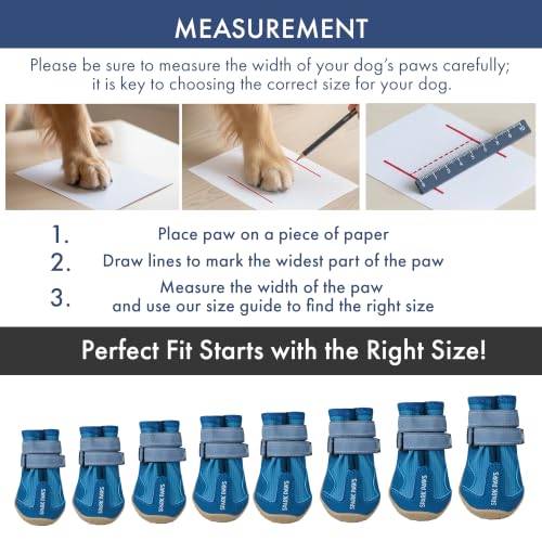 Image of Spark Paws 365 Dog Shoes - All-Weather Paw Protection | Winter Snow Boots & Summer Hot Pavement Booties for Dogs | All-Terrain, Water-Resistant, Blue - Size 3