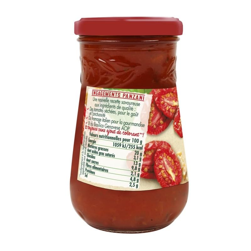 Savourez l'Authenticité Italienne : Panzani Sauce Pesto Tomates & Basilic Ciselé - 200g Mélange d'ingrédients frais et parfumés, idéal pour - Le Lot De 4