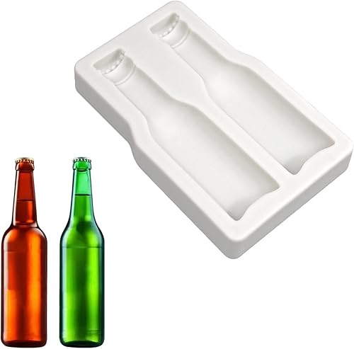 Molde de silicona para botella de cerveza, molde de fondant de chocolate, herramienta para hornear decoración de tartas, molde de adornos de resina