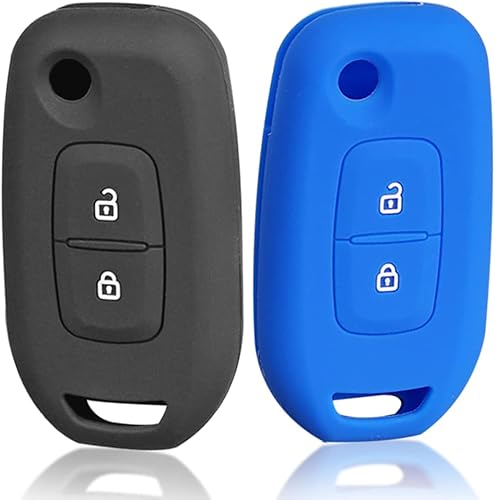 Miniatura 4 de Funda para llave de coche, para R-enault Logan 2 Captur Sandero Stepway Duster 2019 2020 2 con 2 botones, funda de silicona para llave de automóvil