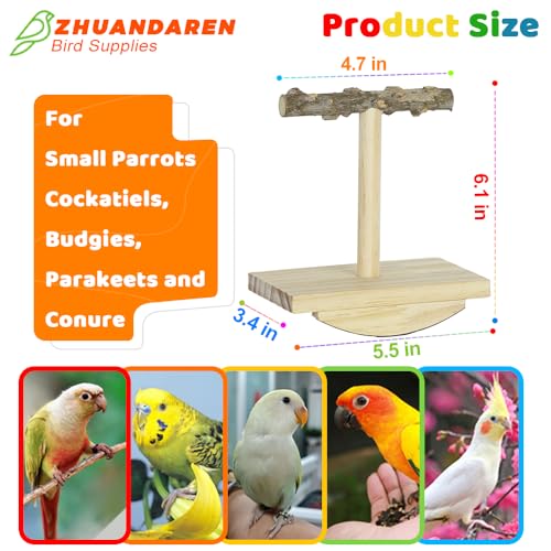 Bird-Perch-Interactive-Spinning-Perch-Wooden-Swing-Parrot-Stand-Toy-Enrichment-Bird-Supplies-for-Small-and-Medium-Parrots-Cockatiel-Budgie-Conure-Lovebird