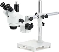 Vista 1 de AmScope SM-3T microscopio estéreo trinocular profesional con zoom estereoscópico SM-3T con control simultáneo de enfoque, oculares WH10x, aumento