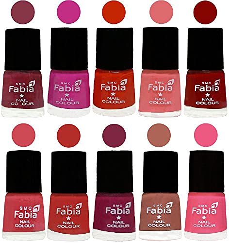 Image of ALL IN ONE (PACK OF 10), Long Lasting Glossy Nail Polish, 6 ml Each, All Vibrant Colours,02292