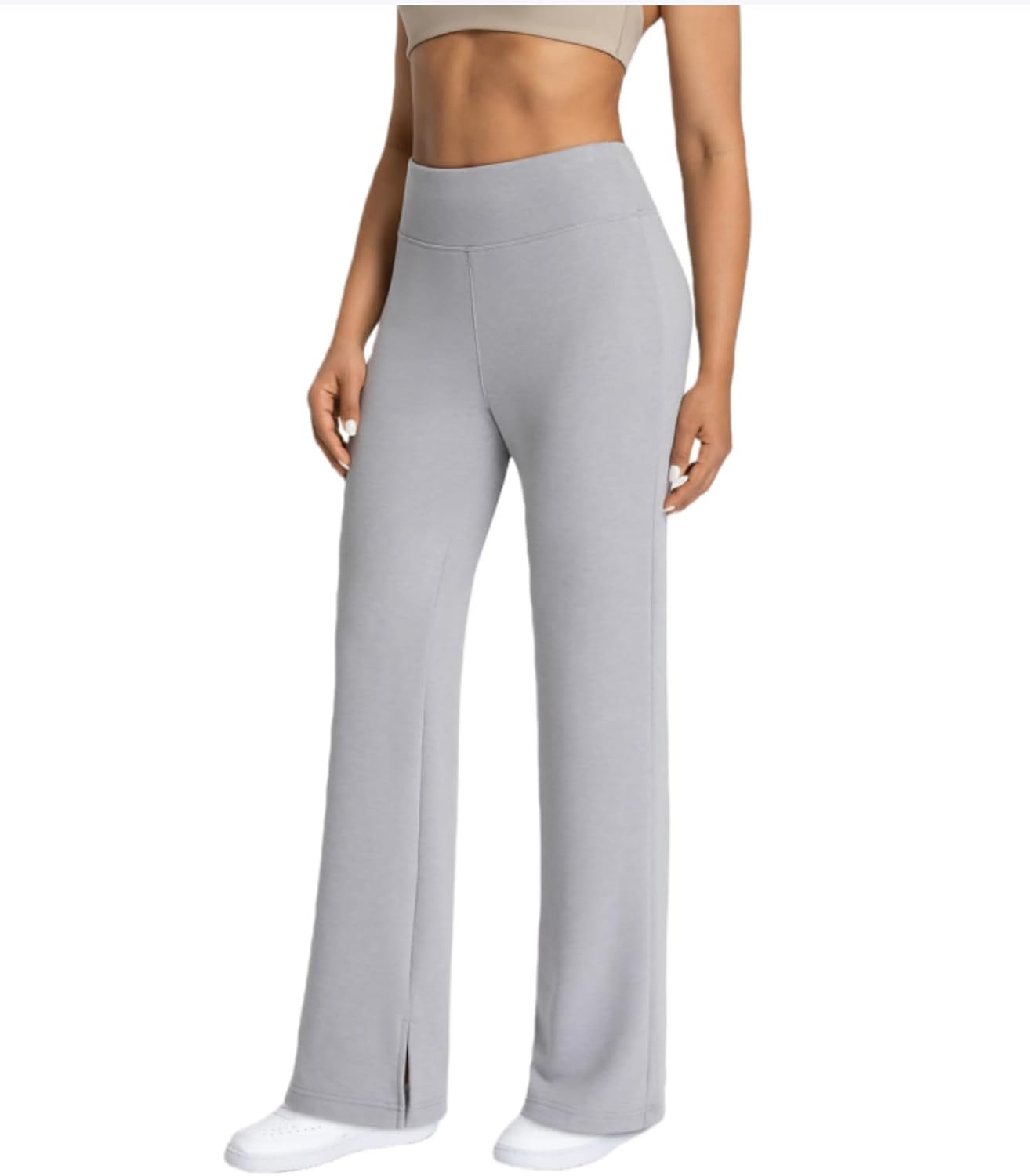 Women's Fleece-Lined Thermal Pants, Yoga Pants, with Pockets, Flared Design for Warmth and Insulation.