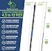 EVERSPROUT Pro Pole, 5-to-12 Foot Heavy Duty Extension Pole (3-Stage), Lightweight Anodized Aluminum, Telescoping Pole - Fits Standard ACME Threaded Adaptor for Cleaning, Squeegee, Bulb Change & More
