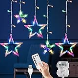 GloBrite LED Sternenlichtervorhang – 12 Sterne & 138 LED Christmas Lights Multi-Colour...