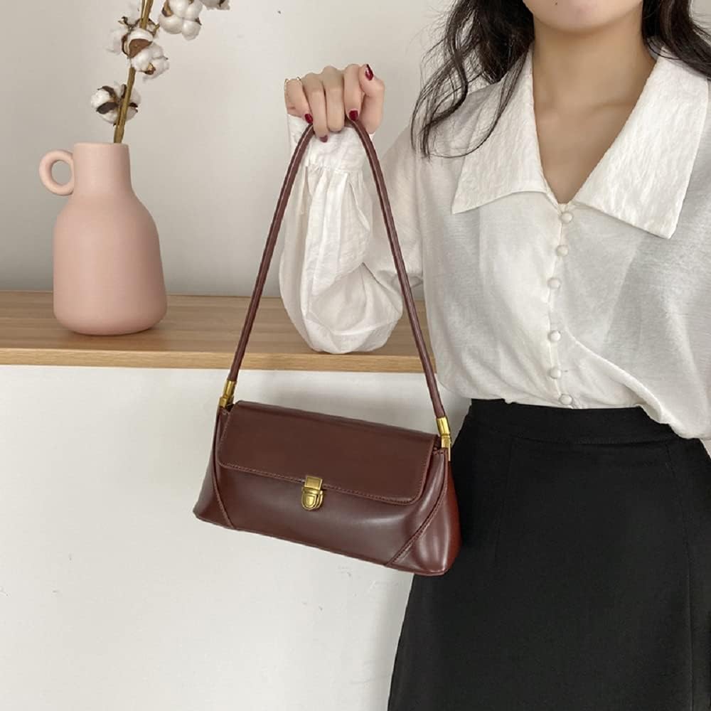 Small Clutch Shoulder Bag for Women Leather Mini Tote Handbag Purse with Buckle Closure - Image 2