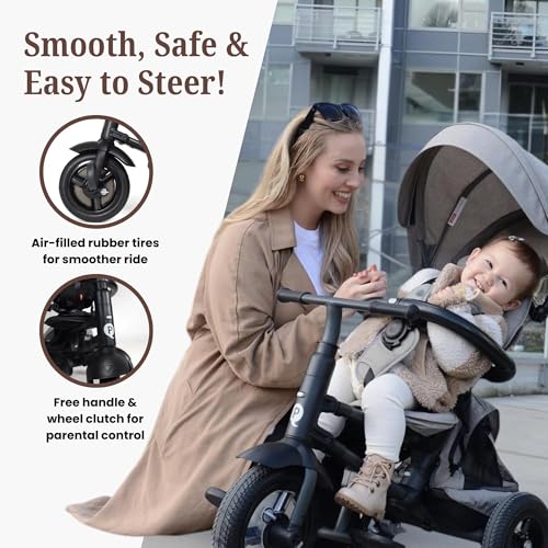 Image of Rito Premium Folding Stroller & Toddler Bike with Air Tires, Sierra Brown