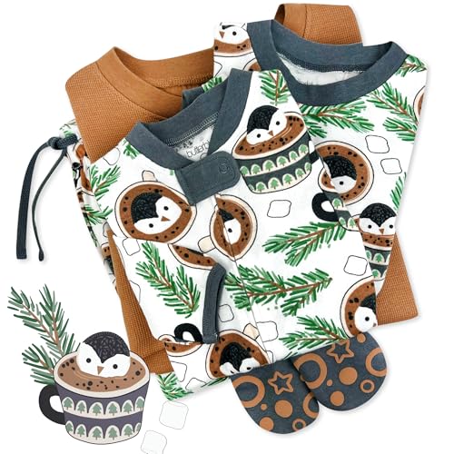 Image of Butterblu Family Jammies Matching Holiday Christmas Pajama Sets | GOTS Certified Organic Cotton for Baby, Toddler, Kids, Adults, and Pets, with Pockets, Perfect for Family Photos