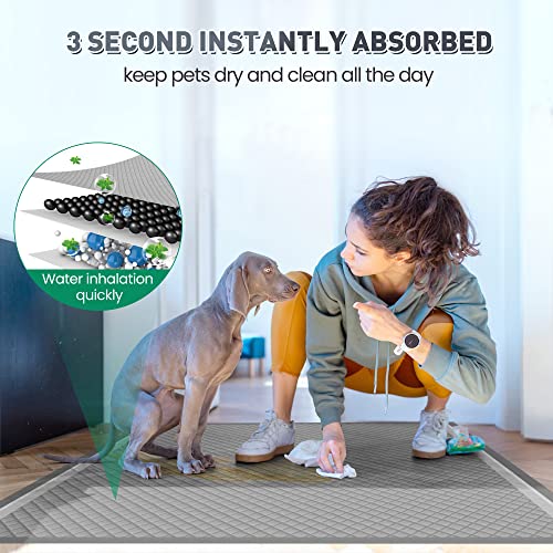 Odor-Control Super Absorbency Charcoal Puppy Pads, Jumbo Size 36″x36″ Leak-Proof Pet Training Pee Pads with Adhesive Sticky Tape, Disposable Potty Pads for Dogs Cats, Rabbits Odor-Control Super Absorbency Charcoal Puppy Pads, Jumbo Size 36″x36″ Leak-Proof Pet Training Pee Pads with Adhesive Sticky Tape, Disposable Potty Pads for Dogs Cats, Rabbits
