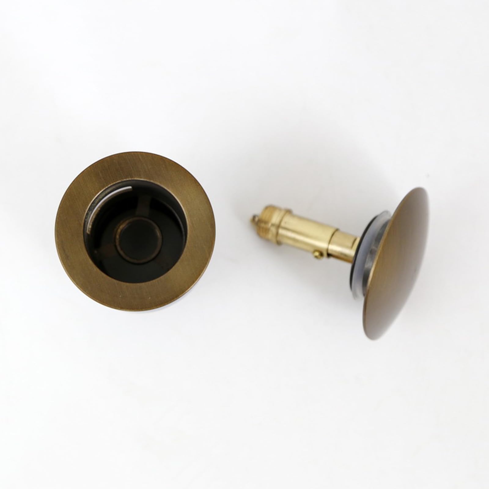 VáLvula Para Lavabo Clic Clac DesagüE Lavabo Universal Tapon Lavabo Universal G1 1/4 Drenaje De Rebote Totalmente De Cobre,Retro,Con Orificio De Rebosadero