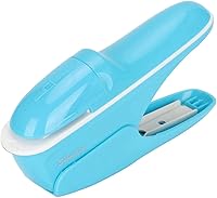 Vista 12 de Engrapadora sin grapas, para escritorio de papel sin grapas, para oficina, escuela, hasta 9 hojas de encuadernación (blanco)