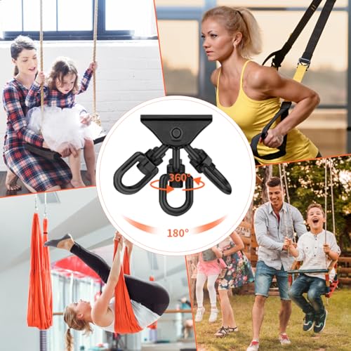 Heavy Duty Swing Hangers 360°Rotate Heavy Duty Hooks for Hanging 304 Stainless Steel Swivel Hammock Hooks Swing Hook for Ceiling Wooden Porch Gym Yoga Suspension Hooks Swing kit With 400 kg Capacity - Image 4