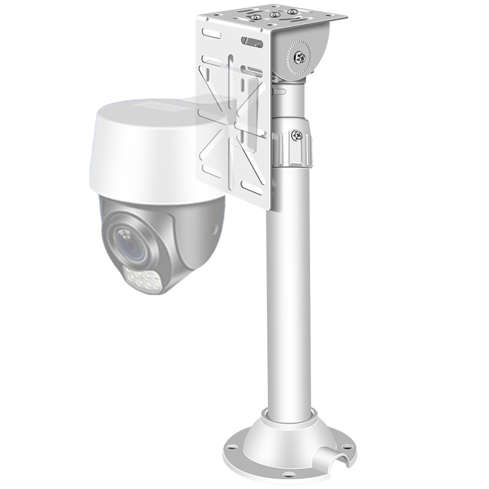 ERRULAN Outdoor Telescopic Security Camera Mount, 360° Rotatable Surveillance Pole Bracket, Waterproof CCTV Holder Column for Farm & Estate(30-60cm/11.8-23.6in)