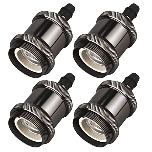 EXTRASTAR E27 Vintage Noir Ampoule douille, Edison retro Support de Lampe, Solide céramique...