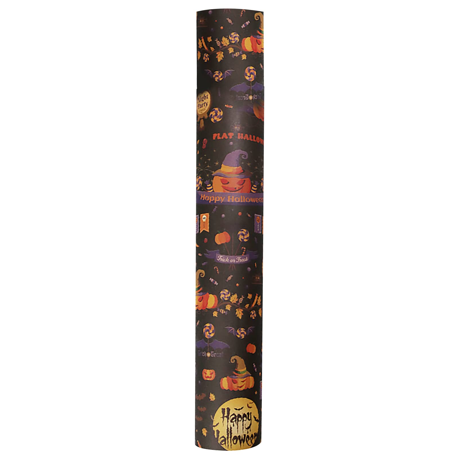Halloween Wrapping,Horror Wrapping Paper Roll Ghost Pumpkin Bat Skull Pattern Gift Wrap Paper Packaging Supplies Wrapping Papers Halloween for Party Decoration Men Women Girls (Coffee Brown - Pumpkin)