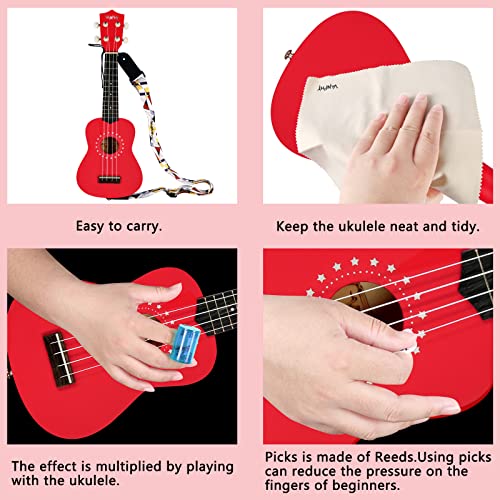 VANPHY Ukulélé soprano 53,3 cm pour débutant avec kit de démarrage, sac à dos, corde en nylon, chiffon de nettoyage… - Les Beatles, Paul McCartney, John Lennon, RIngo Starr, George Harrison VANPHY Ukulélé soprano 53,3 cm pour débutant avec kit de démarrage, sac à dos, corde en nylon, chiffon de nettoyage… – Image 5