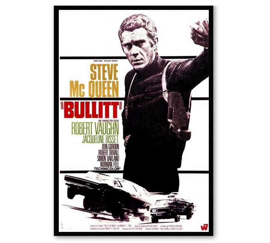 Amazon.co.jp: 【フレーム付-黒-】 映画ポスター ブリット スティーブ