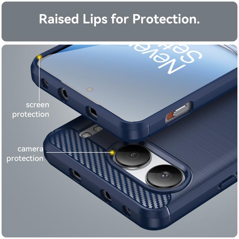 Image of Hybrid Carbon Fiber Back Case for OnePlus Nord 4 (Blue)