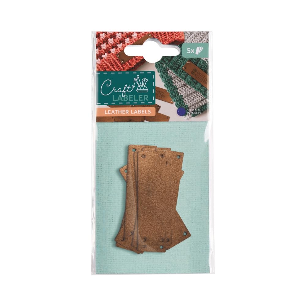 Craft Labeler Natural Leather Sew On Labels (Pack of 5)