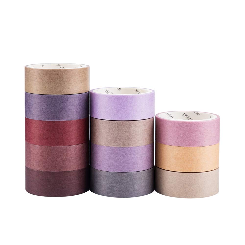YUBBAEX Washi Tape Pastelowa taśma do scrapbookingu do bullet journal, DIY, rękodzieło, pakowania prezentów, scrapbookingu (Morandi 15 mm szerokości)