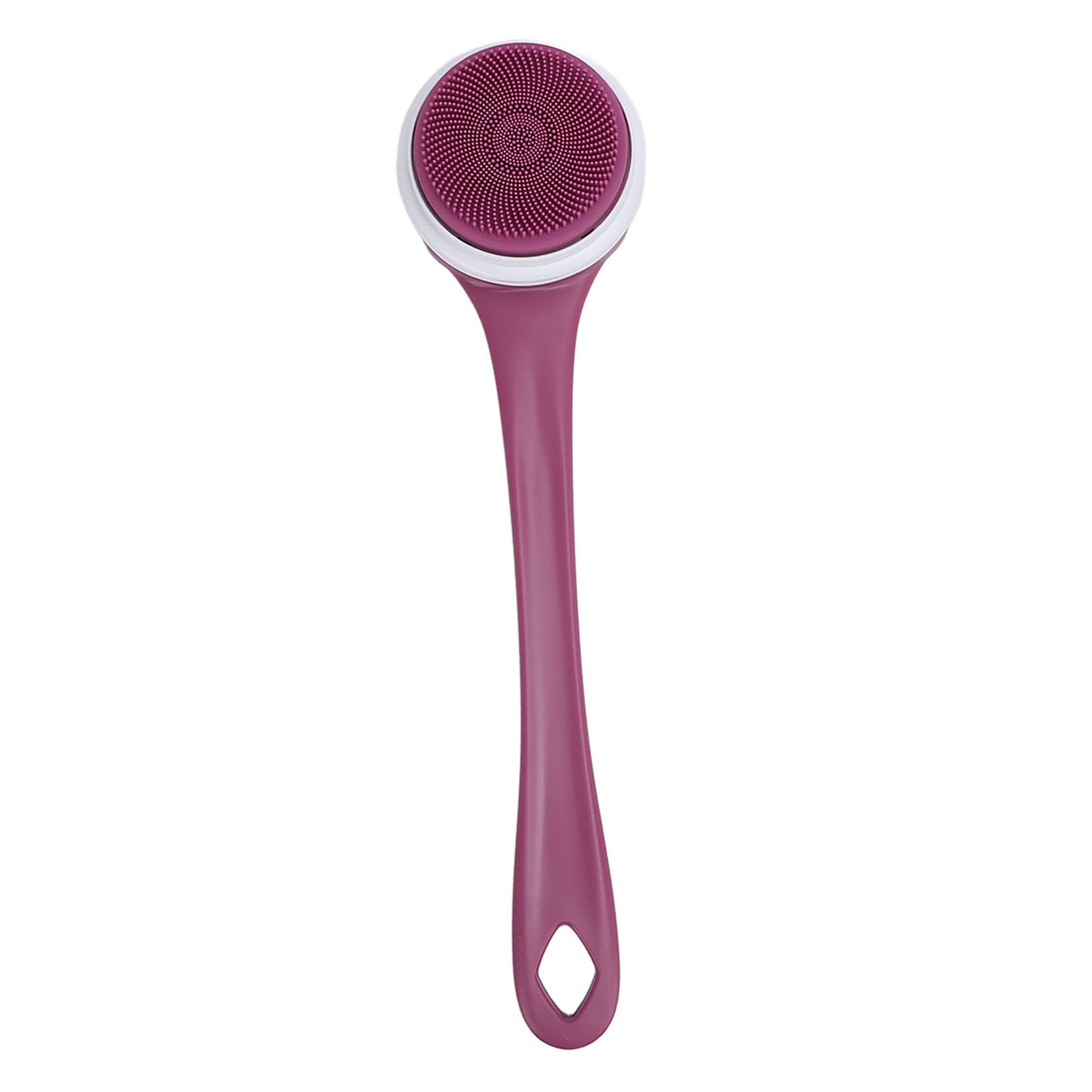 Spazzola elettrica per il corpo Spazzola per doccia multifunzionale con manico lungo Scrubber elettrico per doccia resistente all'acqua con 5 testine per uomini e donne (Viola)