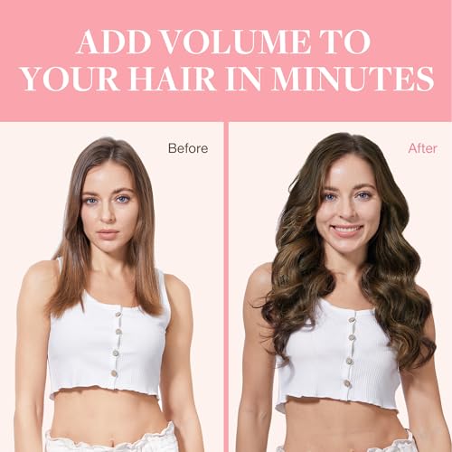 Image of GOO GOO Clip in Hair Extensions Real Human Hair, Remy Human Hair Extensions Clip ins for Women, Natural Human Hair, 18inch 120g 7Pcs, 1D /2C /4E Chocolate Dip Color Melt