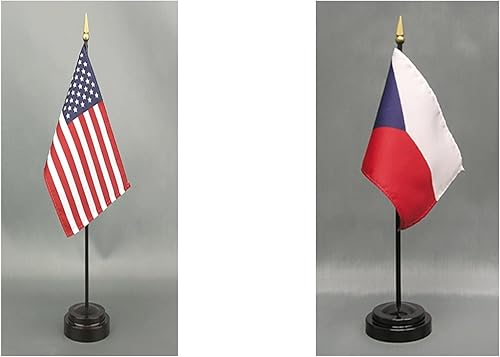 Miniatura 116 de Juego de banderas de escritorio de Afganistán, hecho en Estados Unidos, de rayón de 4 x 6 pulgadas, escritorio de oficina y pequeñas banderas