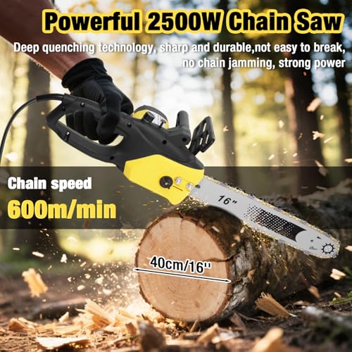 Electric Chainsaw Corded, 2500W 16 Inch Aluminium Blade - Image 9
