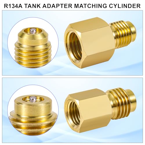 Adaptadores tanque refrigerante R134A latón 4 piezas miniatura 2