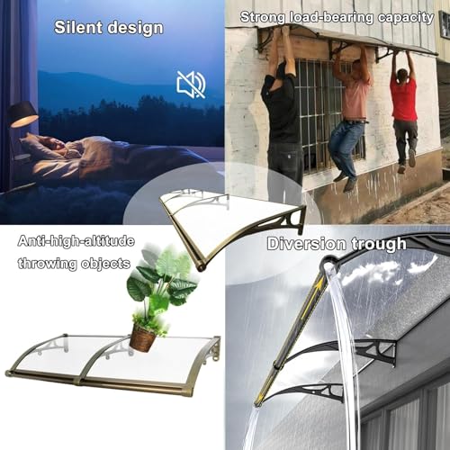 Auvent de porte d'entrée 60x100 et couverture de patio en polycarbonate abri