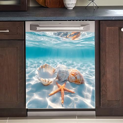 Image of BVBOX Dishwasher Magnet Cover 23 inchx26 inch, Reusable Magnetic Refrigerator Covers, Decorative Magnets Cover Fridge Door Skin Panel Stickers for Home Kitchen Appliance