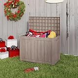 Yardgrace 50 Gallon Outdoor Storage Box Waterproof, Resin Deck Boxes with Lockable Lid & UV-Resistant for Patio, Pool, Garden Furniture Cushions & Accessories, Coffee