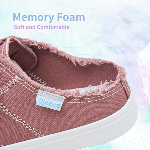 Image of Obtaom Women Canvas Mules Memory Foam Clipper Fashion Sneakers Comfortable Slip-On Mule Backless Holiday Shoes