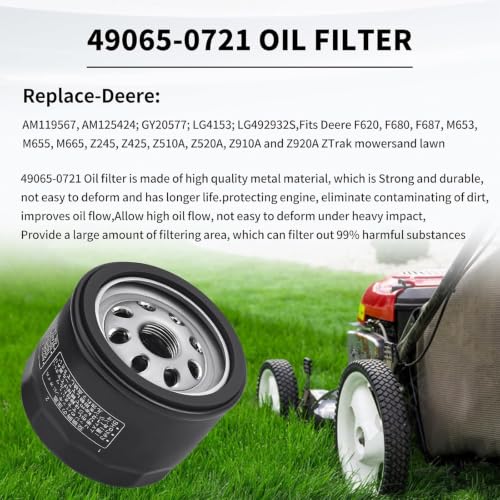 Image of 49065-0721 Oil Filter AM125424 for Kawasaki FR691V FR600V 541V,3 Pack