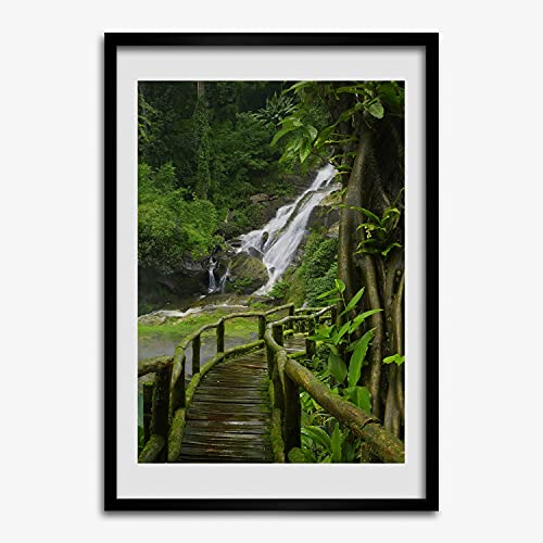 Affiche décorative jungle avec cadre de 50x70 cm pour créer un salon zen