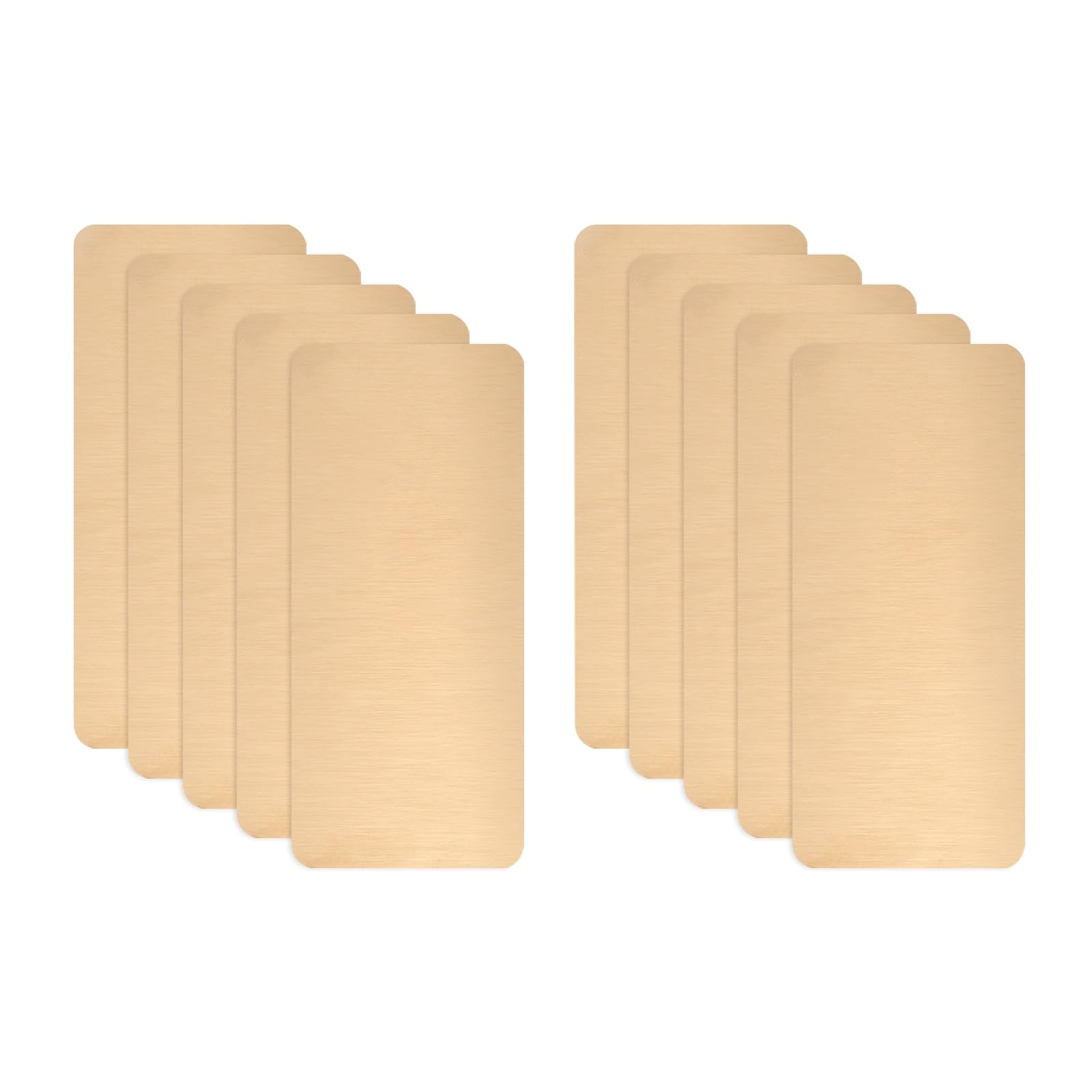 sourcing map 10pcs Metal Business Card Blanks, 50mm x 22mm x 0.5mm Stainless Steel Engraved Metal Business Visiting Name Cards for House Office DIY Gift Invitation(Brushed Copper)